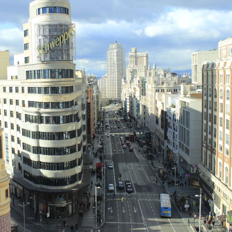 Foto aérea Gran Vía de Madrid